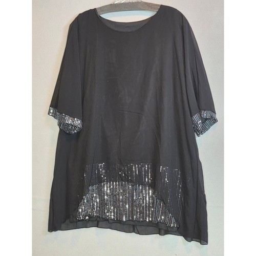 Black chiffon sequin cuff - sequin,
