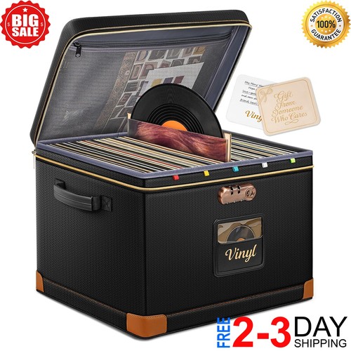 Vinyl record storage box with - record,