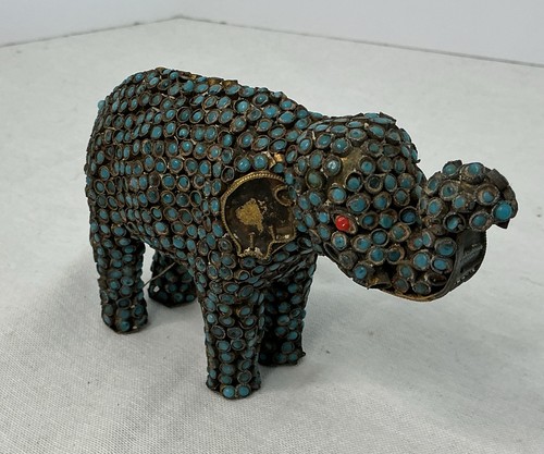 Vintage brass and turquoise - brass,