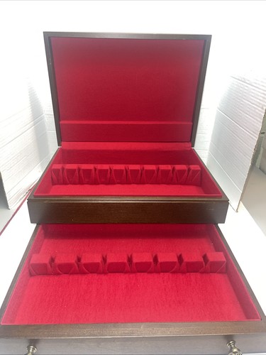 Wooden walnut flatware storage - flatware,