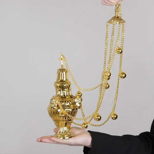 Orthodox hanging censer - hanging, gold