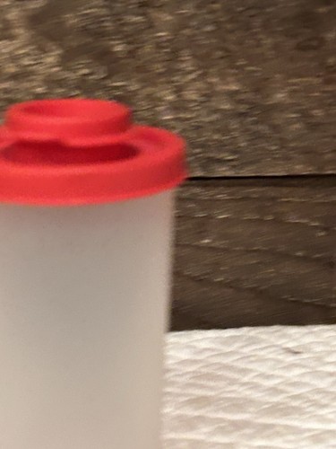 Vtg tupperware red clear salt - tupperware,