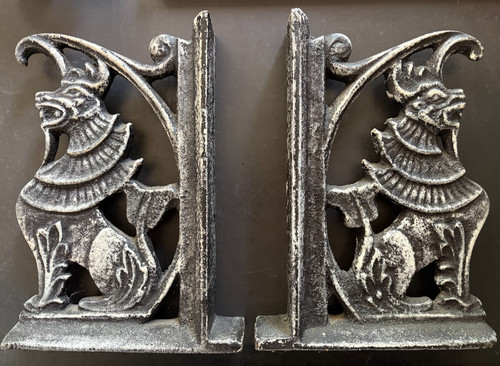 Pair cast iron bookends - pair,