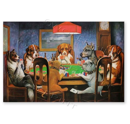 1903 dogs playing - dogs,