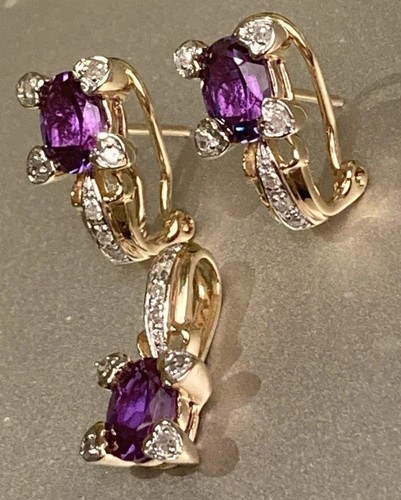 Vintage set earrings pendant - set,