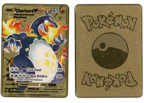 Charizard vmax gold metal card - charizard,