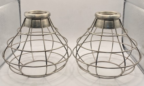Pair brushed nickel wire cage - pair,