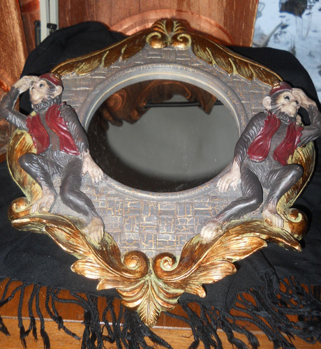 Vintage monkeys wall - monkeys, mirror