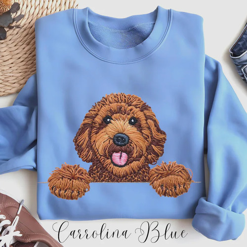 Doodle dog printed sweatshirt - dog,