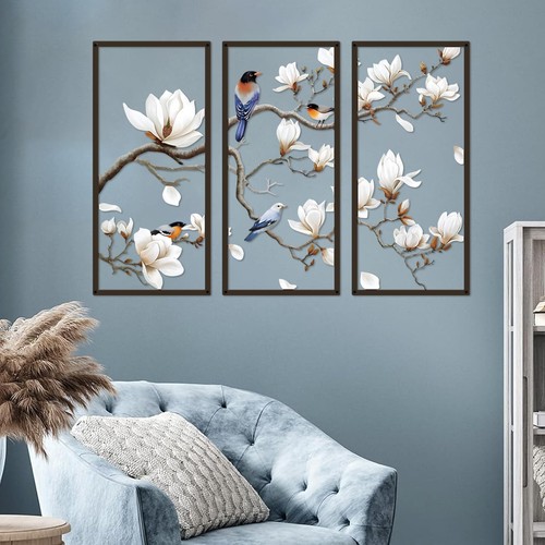 Metal birds wall art large - birds,