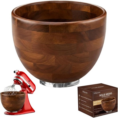Wood mixing bowl - suitable, for