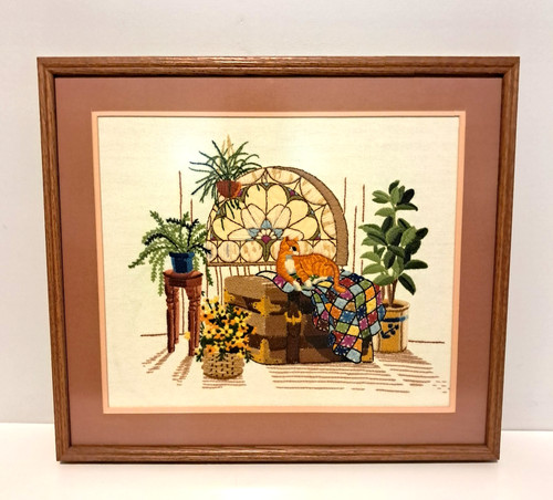 Crewel needlepoint 22x24 hand - crewel,
