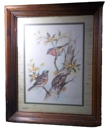 Birds tree signed matted - tree, signed/matted