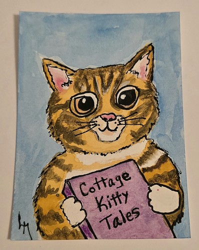 Aceo original painting kitten - aceo,