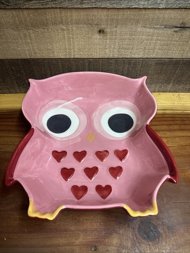 Pink owl candy bowl serving - owl,