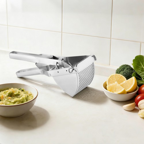 Stainless steel potato ricer - steel,