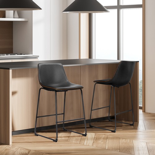 Leather bar stool - leather, chair