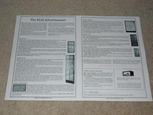 Klh speaker 1973 9 6 - ad,,