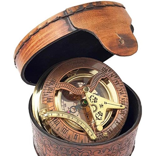 Antique brass copper sundial - brass,