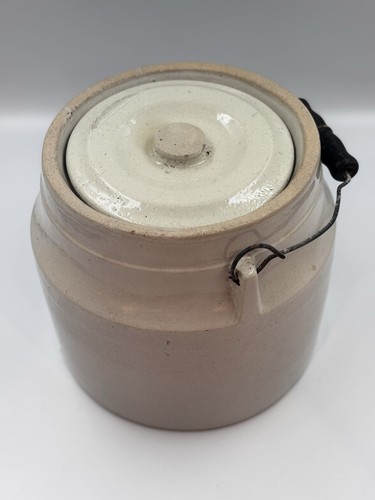 Antique stoneware crock with - antique,