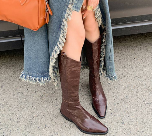 Women leather knee high - women's,