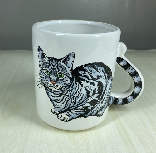 Vintage tabby cat mug 1989 - tabby,