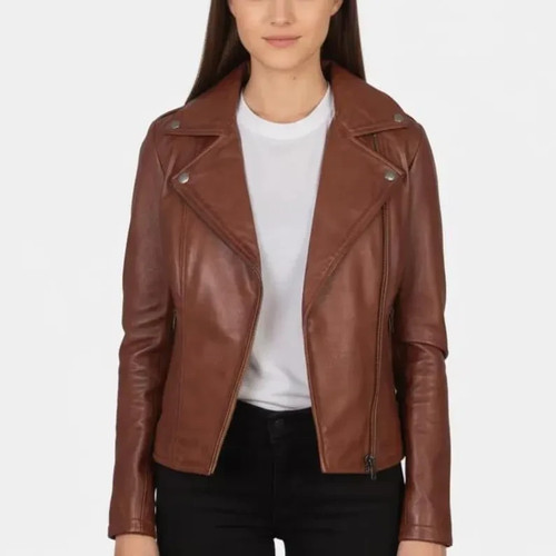 Women brown lambskin leather - women's,