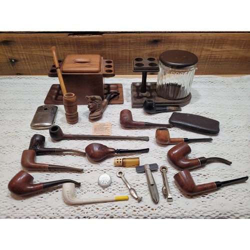 Vintage tobacco pipe lot with - pipe,