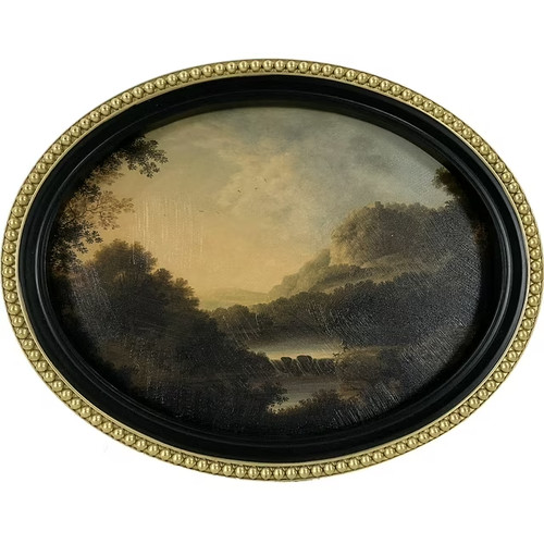 Gold beaded oval framed - gold,
