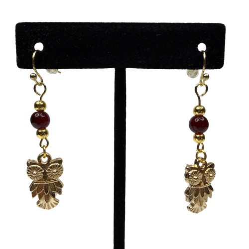 18k gold hook owl - hook, dangle