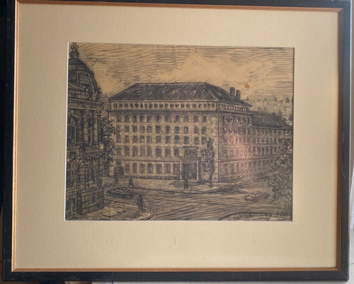 Charcoal drawing signed - charcoal,