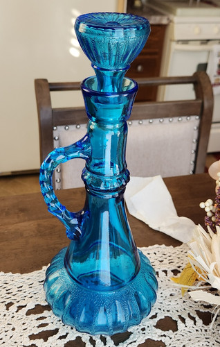 Vintage glass bottle blue - vintage,