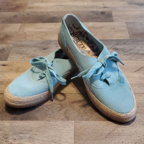 Born women teal suede flats - suede,