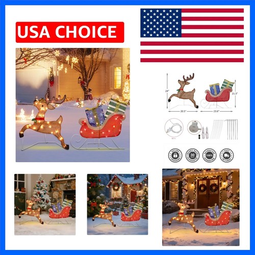 Lighted santa sleigh - lighted, &