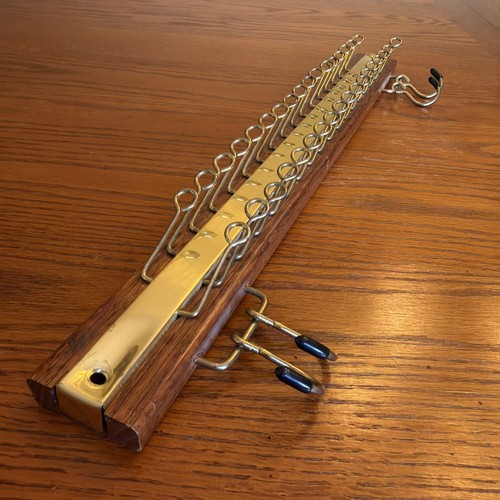 Vintage wood brass tone 19 - wood,