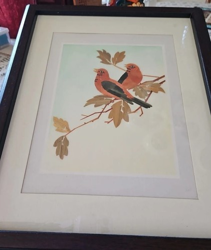 Vintage asian bamboo birds - asian, &