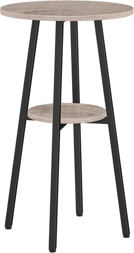Greige round pub table with - round,