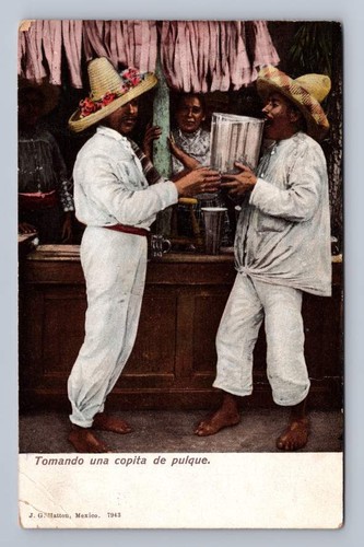 Pulque drinking mexican men - mexican,