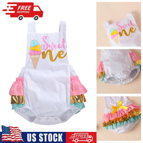 Baby girls ice cream romper - ice,