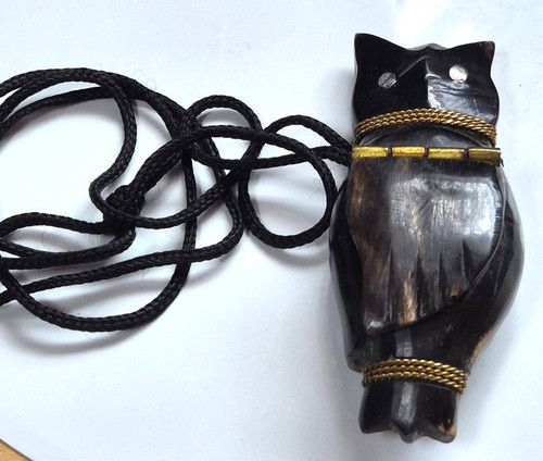 Antique carved owl - carved,