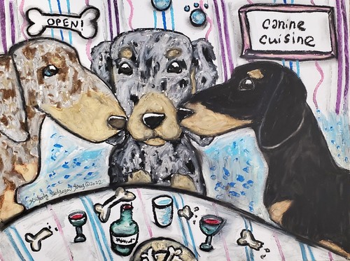 Dachshund the bistro art - dachshund,