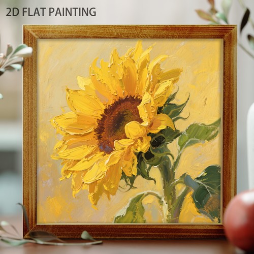 Textured sunflower - textured,