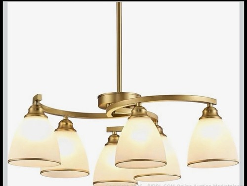 Light brass chandelier - 5-light,