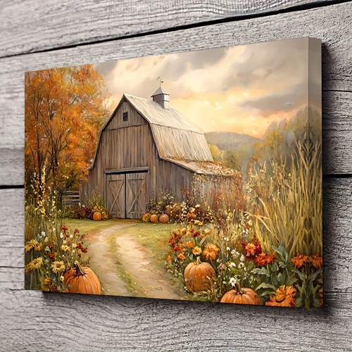 Rustic autumn barn pumpkin - autumn,
