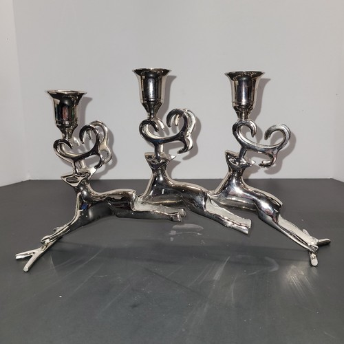Vtg silver reindeer deer - , 3