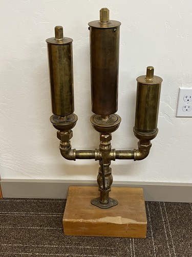 Antique brass steam whistle - steam,