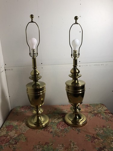 Pair vtg large heavy urn - large,