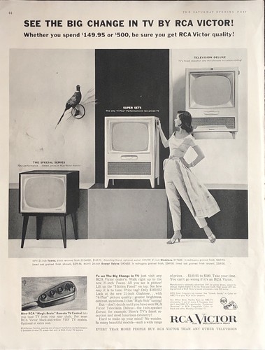 1955 rca victor sets print - rca, tv