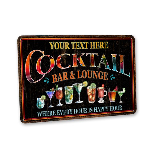 Custom cocktail bar - bar, sign