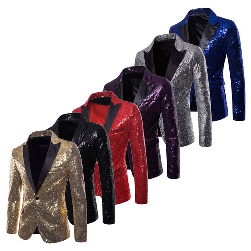 Mens sequins blazer one - sequins,